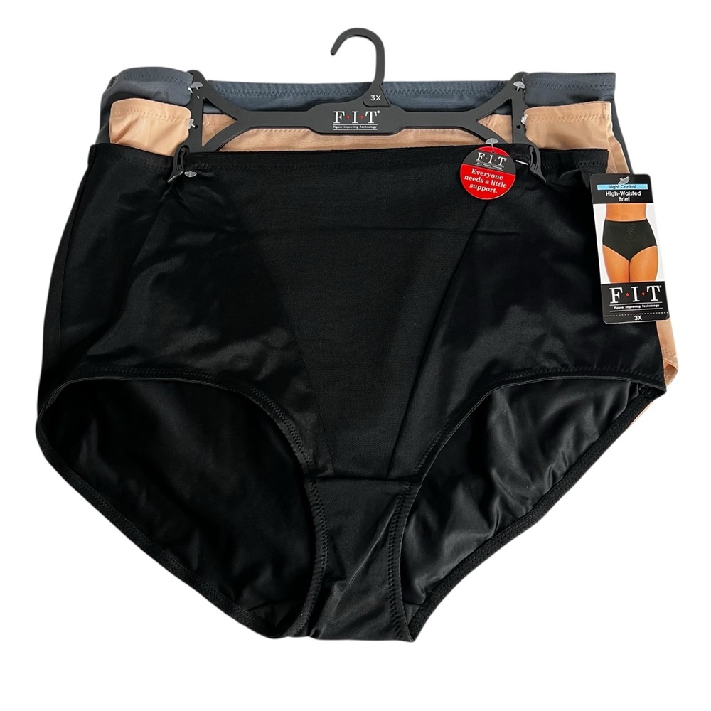 F.I.T. Figure Improving Technology Women’s Panties Sz 3X Lot/3 Multi Colors
